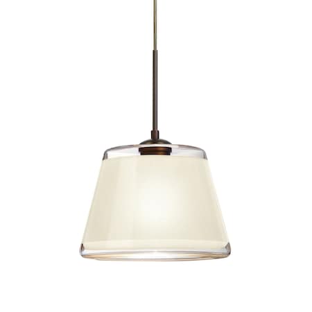 Besa Lighting Pica 9 Cord Pendant, White Sand, Bronze Finish, 1x9W LED 1JT-PIC9WH-LED-BR